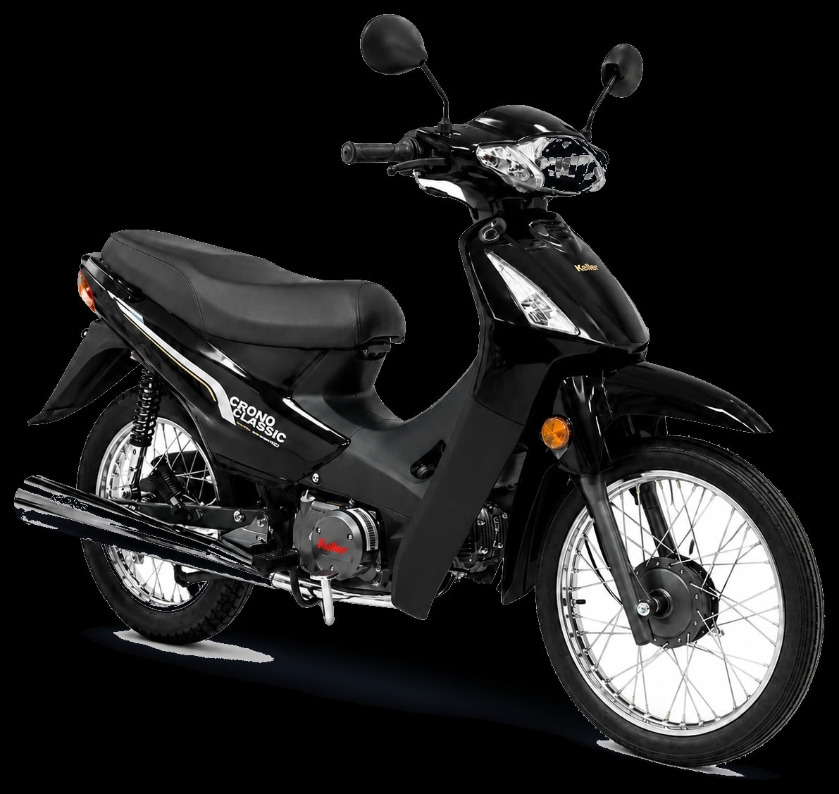 Keller Crono Classic 110 negra, vista tres cuartos delantera